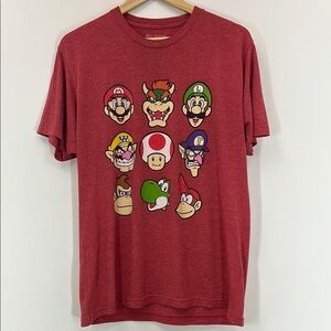 Nintendo Super Mario Graphic T-Shirt Mario Luigi Mushroom Video Games Yoshi Play